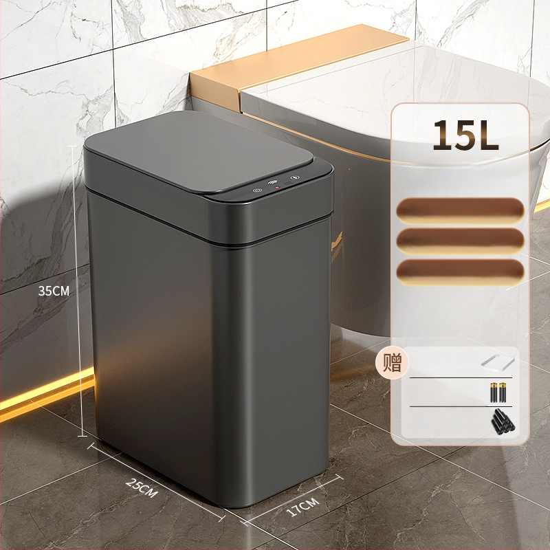 Έξυπνος κάδος απορριμμάτων οικιακής χρήσης – με αισθητήρα, πλήρως αυτοματοποιημένος, πλαστικός, μακρύ κυλινδρικό σχήμα, 100% νέου υλικού