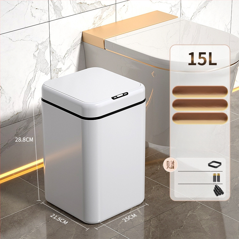 Έξυπνος κάδος απορριμμάτων οικιακής χρήσης – με αισθητήρα, πλήρως αυτοματοποιημένος, πλαστικός, μακρύ κυλινδρικό σχήμα, 100% νέου υλικού