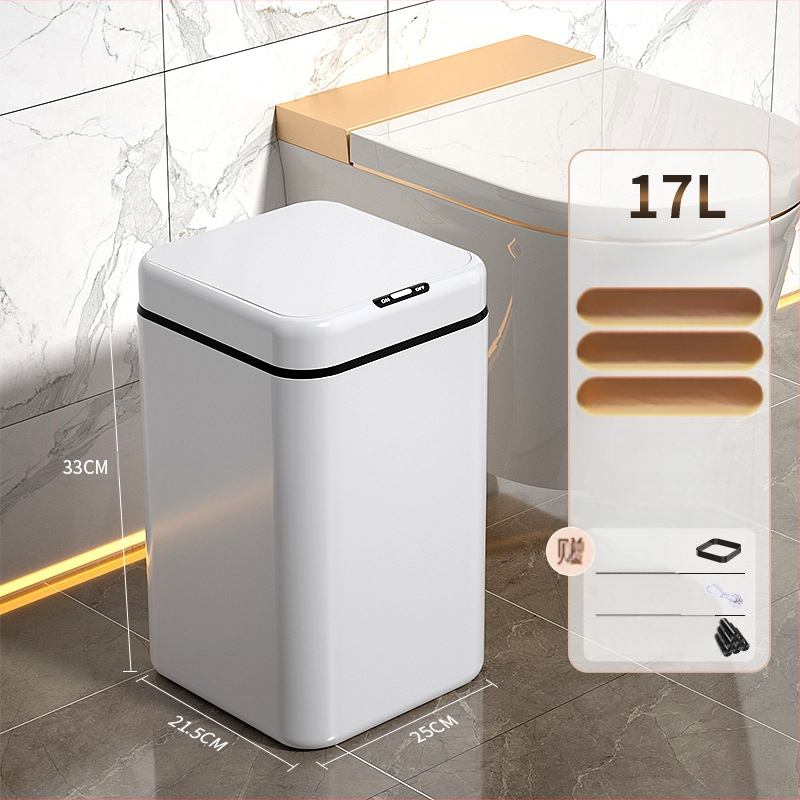 Έξυπνος κάδος απορριμμάτων οικιακής χρήσης – με αισθητήρα, πλήρως αυτοματοποιημένος, πλαστικός, μακρύ κυλινδρικό σχήμα, 100% νέου υλικού