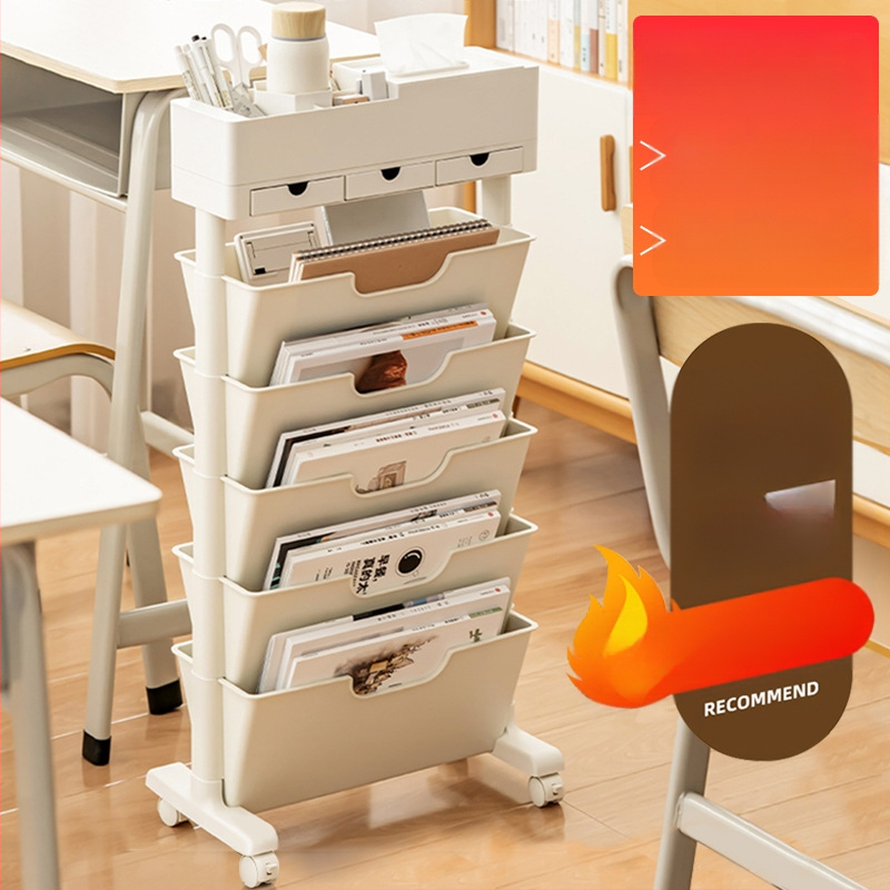 Judantis šoninis stalo knygų laikiklis ir saugykla — plastikas, 5 kg, modelis Desk storage, 1 vnt