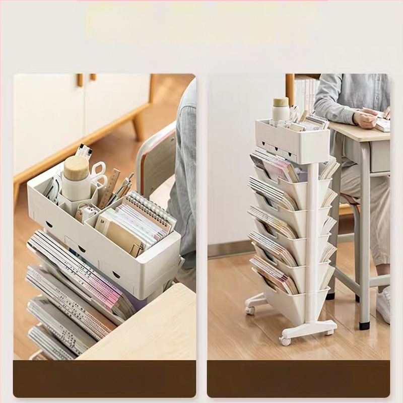 Judantis šoninis stalo knygų laikiklis ir saugykla — plastikas, 5 kg, modelis Desk storage, 1 vnt