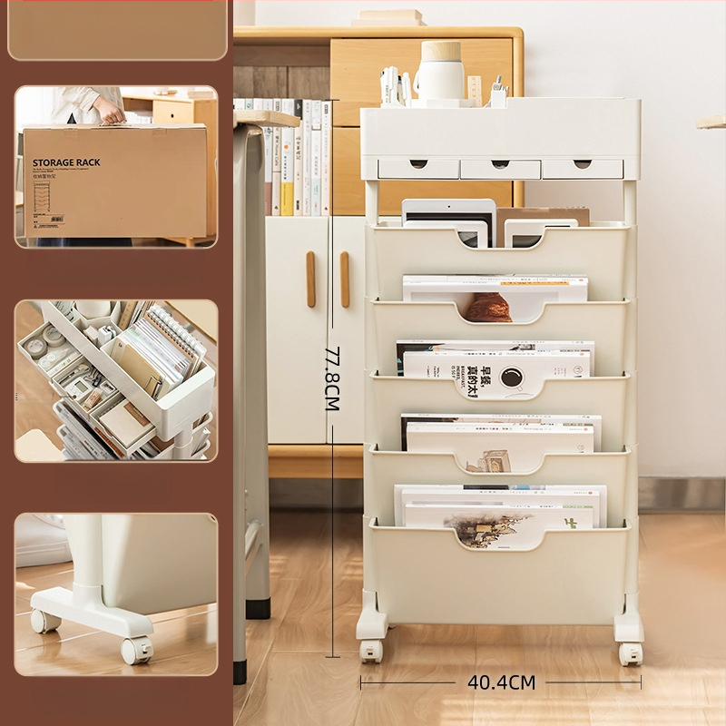 Judantis šoninis stalo knygų laikiklis ir saugykla — plastikas, 5 kg, modelis Desk storage, 1 vnt