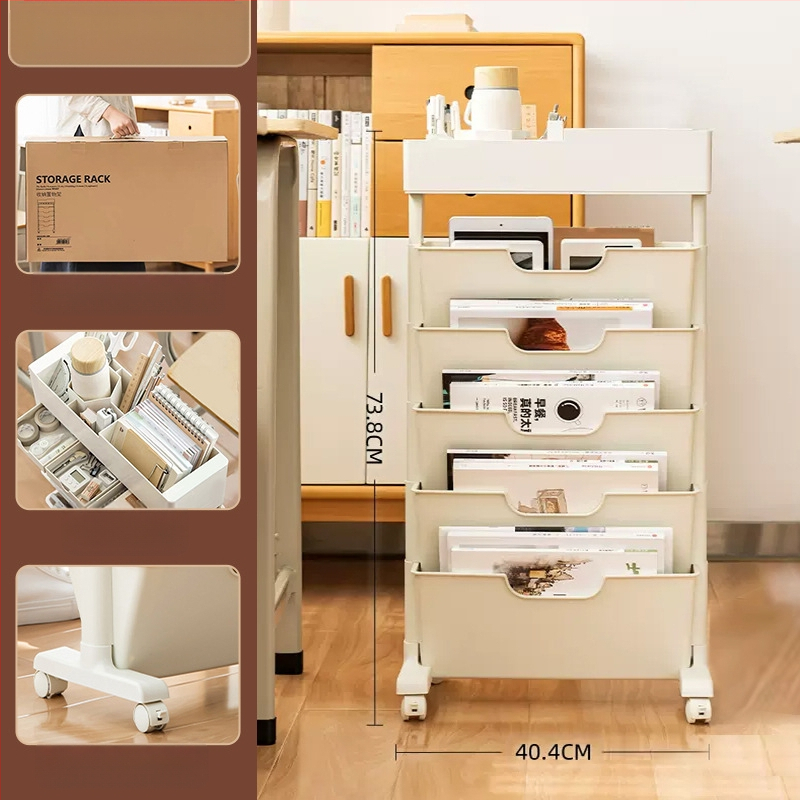 Judantis šoninis stalo knygų laikiklis ir saugykla — plastikas, 5 kg, modelis Desk storage, 1 vnt