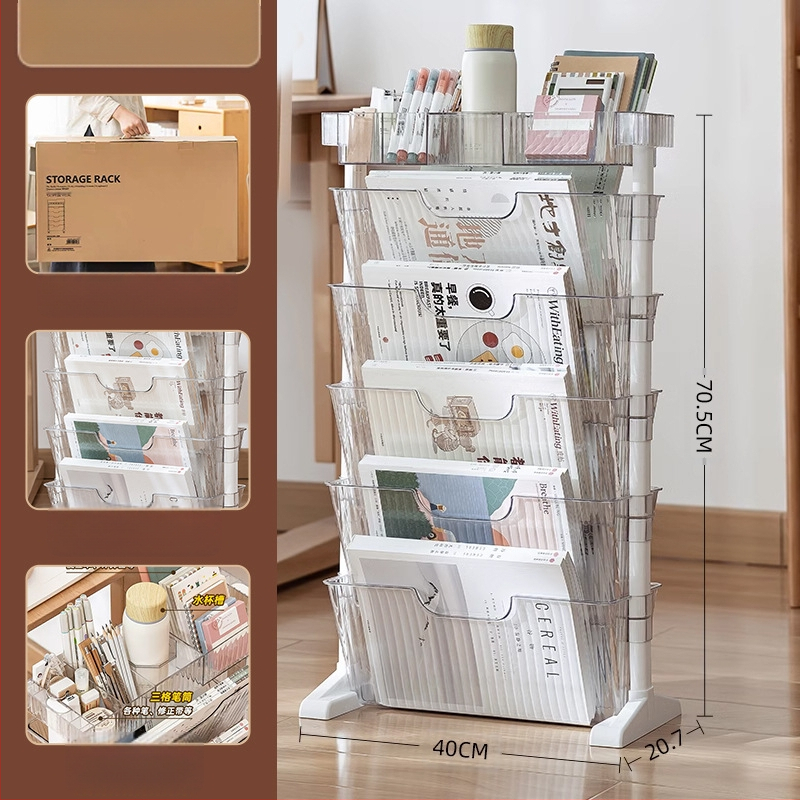 Judantis šoninis stalo knygų laikiklis ir saugykla — plastikas, 5 kg, modelis Desk storage, 1 vnt