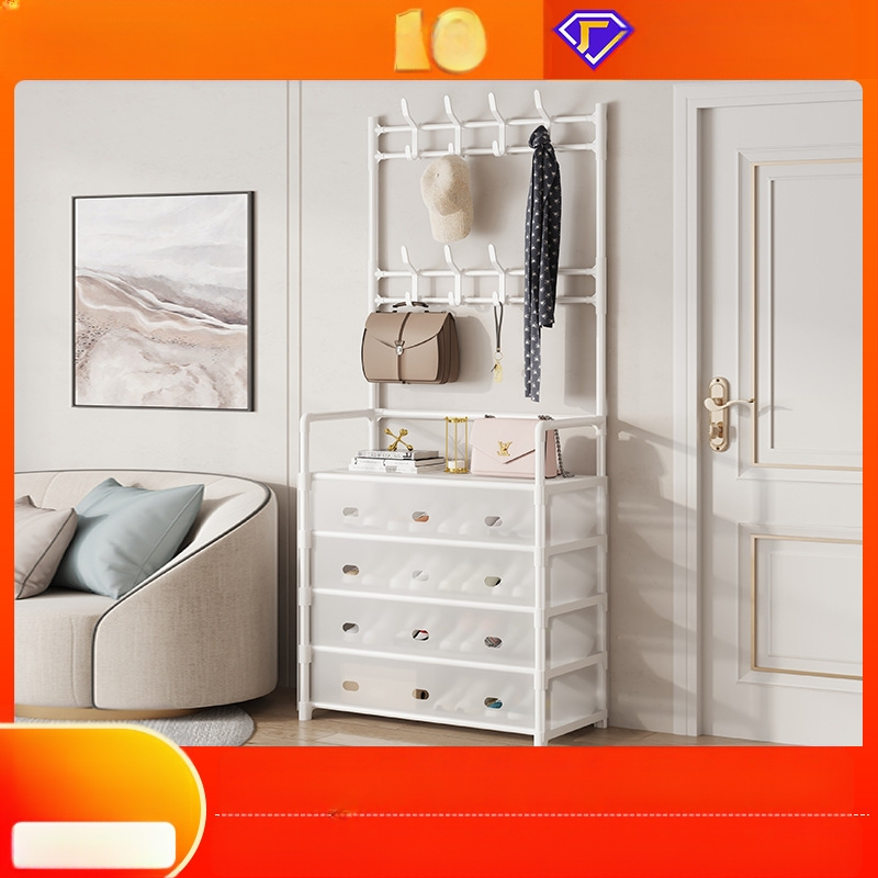 Μεταλλικό ράφι παπουτσιών και καπέλων με 3 ή 4 στρώσεις για είσοδο, πολυλειτουργικό αποθηκευτικό ντουλάπι, μοντέρνο μινιμαλιστικό στυλ