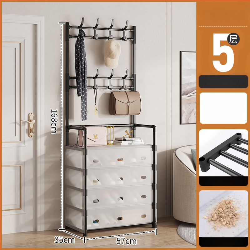 Μεταλλικό ράφι παπουτσιών και καπέλων με 3 ή 4 στρώσεις για είσοδο, πολυλειτουργικό αποθηκευτικό ντουλάπι, μοντέρνο μινιμαλιστικό στυλ