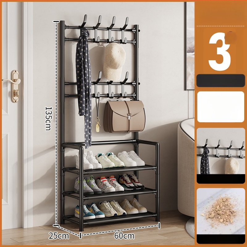 Μεταλλικό ράφι παπουτσιών και καπέλων με 3 ή 4 στρώσεις για είσοδο, πολυλειτουργικό αποθηκευτικό ντουλάπι, μοντέρνο μινιμαλιστικό στυλ