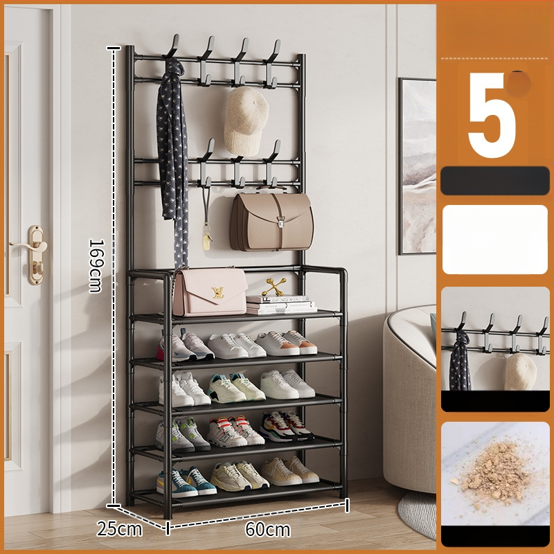 Μεταλλικό ράφι παπουτσιών και καπέλων με 3 ή 4 στρώσεις για είσοδο, πολυλειτουργικό αποθηκευτικό ντουλάπι, μοντέρνο μινιμαλιστικό στυλ
