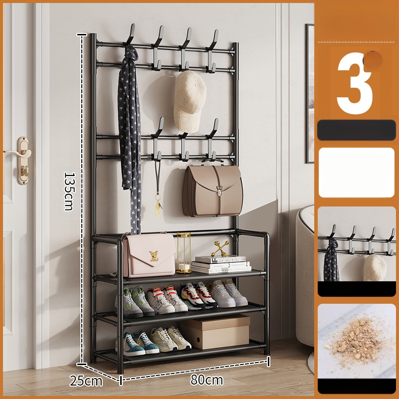 Μεταλλικό ράφι παπουτσιών και καπέλων με 3 ή 4 στρώσεις για είσοδο, πολυλειτουργικό αποθηκευτικό ντουλάπι, μοντέρνο μινιμαλιστικό στυλ