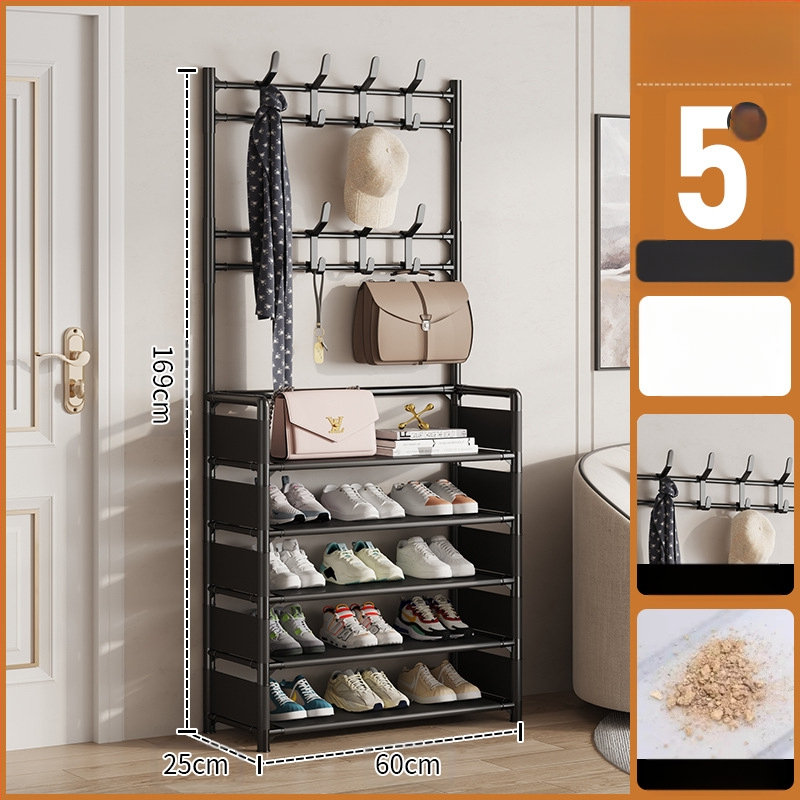 Μεταλλικό ράφι παπουτσιών και καπέλων με 3 ή 4 στρώσεις για είσοδο, πολυλειτουργικό αποθηκευτικό ντουλάπι, μοντέρνο μινιμαλιστικό στυλ