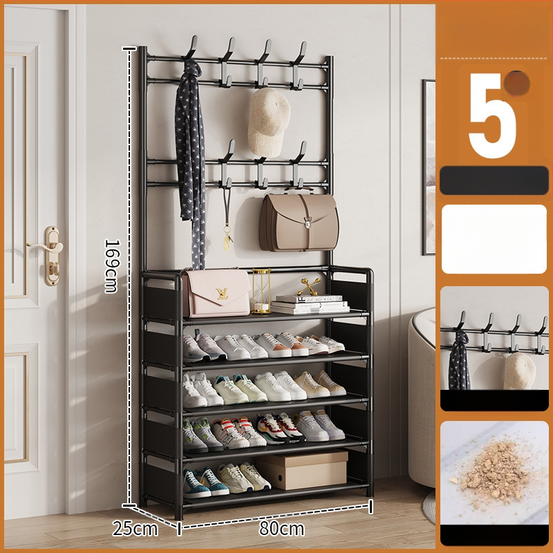 Μεταλλικό ράφι παπουτσιών και καπέλων με 3 ή 4 στρώσεις για είσοδο, πολυλειτουργικό αποθηκευτικό ντουλάπι, μοντέρνο μινιμαλιστικό στυλ
