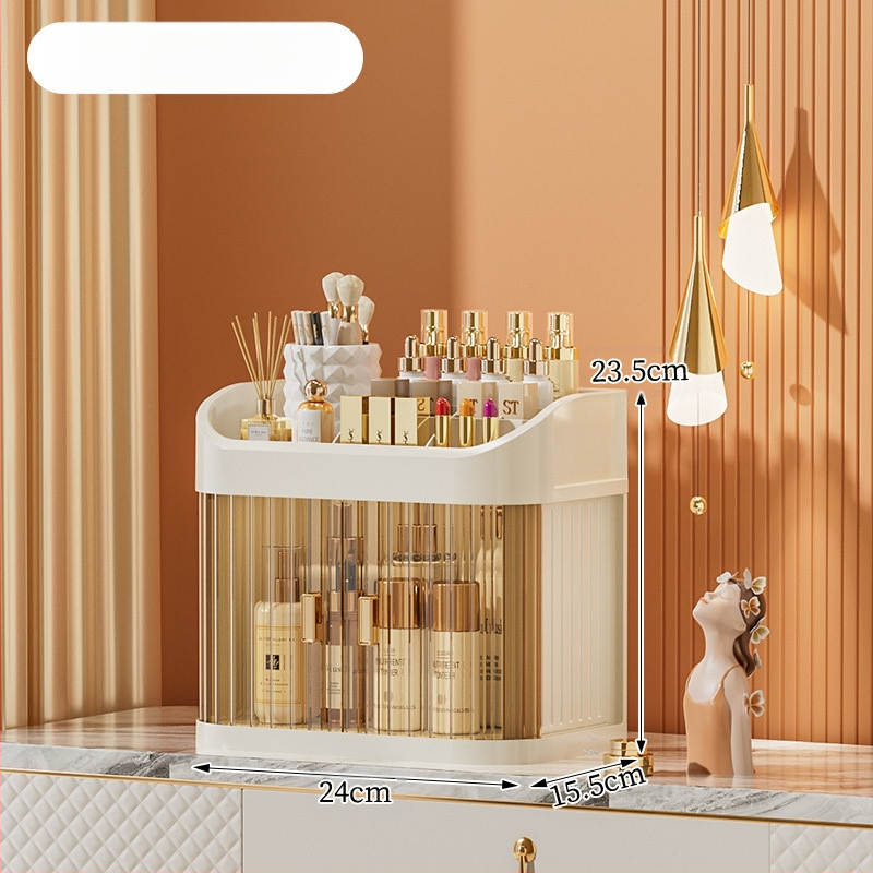 Átlátszó kozmetikai tároló doboz többszintű fiókos asztali tároló • polipropilén (PP) • egyszerű, modern dizájn