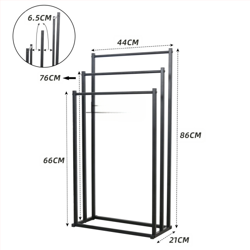 Ράγα πετσέτας με βάση, μεταλλική, χωρίς διάτρηση, φορητή μονάδα αποθήκευσης μπάνιου με κρεμάστρα