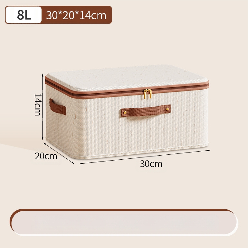 Tianshan kokvilnas un lina ar aizdari glabāšanas kaste ar vāku — saliekama, pārnēsājama, izturīga pret putekļiem un mitrumu, tilpums 42 L