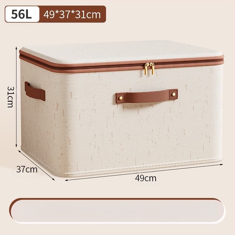 Tianshan kokvilnas un lina ar aizdari glabāšanas kaste ar vāku — saliekama, pārnēsājama, izturīga pret putekļiem un mitrumu, tilpums 42 L