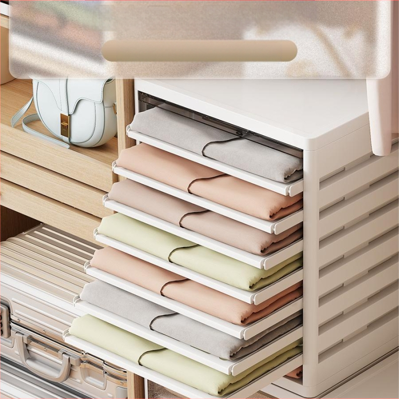 Drēbju skapja uzglabāšanas kārba ar atvilktnēm, 18L, PP plastmasa, JM9101