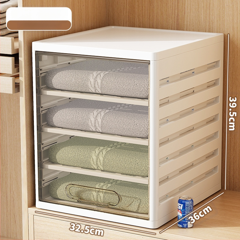 Drēbju skapja uzglabāšanas kārba ar atvilktnēm, 18L, PP plastmasa, JM9101