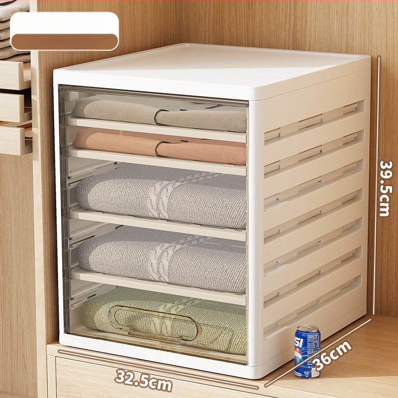 Drēbju skapja uzglabāšanas kārba ar atvilktnēm, 18L, PP plastmasa, JM9101