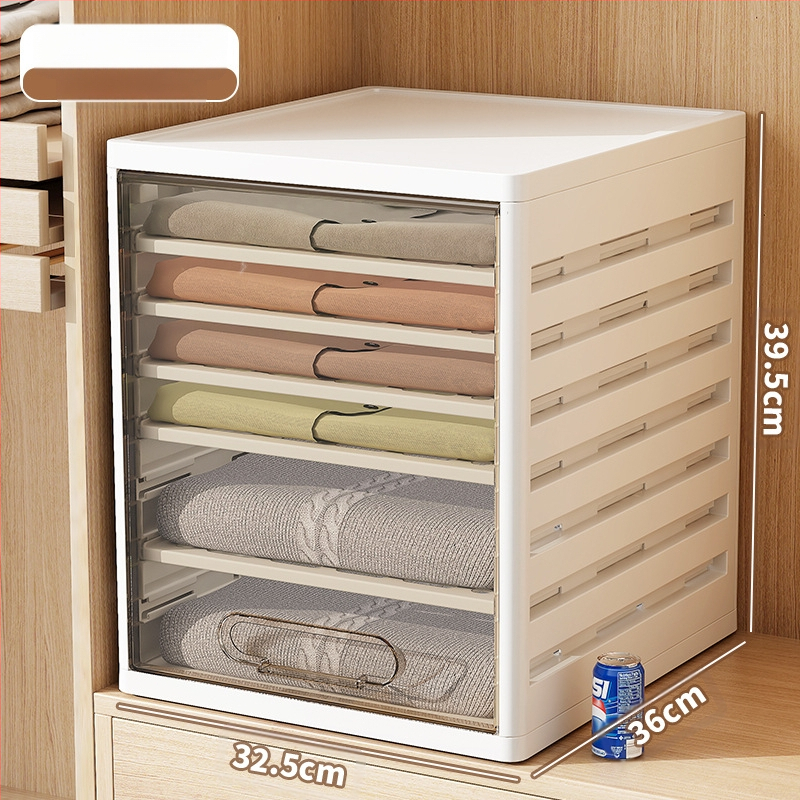 Drēbju skapja uzglabāšanas kārba ar atvilktnēm, 18L, PP plastmasa, JM9101