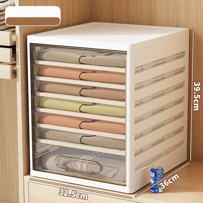 Drēbju skapja uzglabāšanas kārba ar atvilktnēm, 18L, PP plastmasa, JM9101