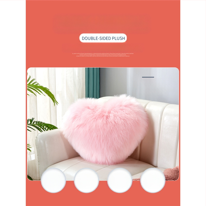 Μαξιλάρι καρδιάς από βελούδινο ύφασμα, Σκανδιναβικό INS στιλ, ύφανση συνθετικού μαλλιού, μονόχρωμο, μαξιλάρι καναπέ για σαλόνι — Μάρκα Xuan yunxiu