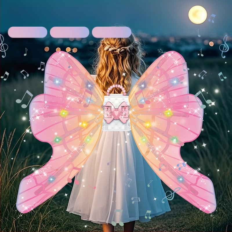 Šviesūs elektroniniai sparnai su muzika vaikams 4-6 metų, unisex