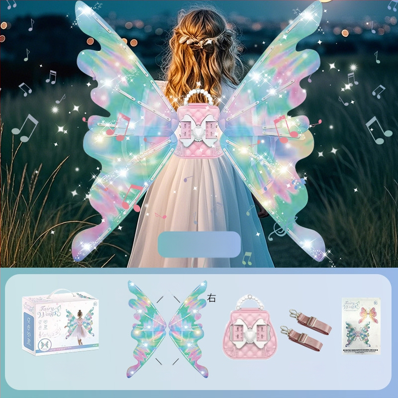 Šviesūs elektroniniai sparnai su muzika vaikams 4-6 metų, unisex