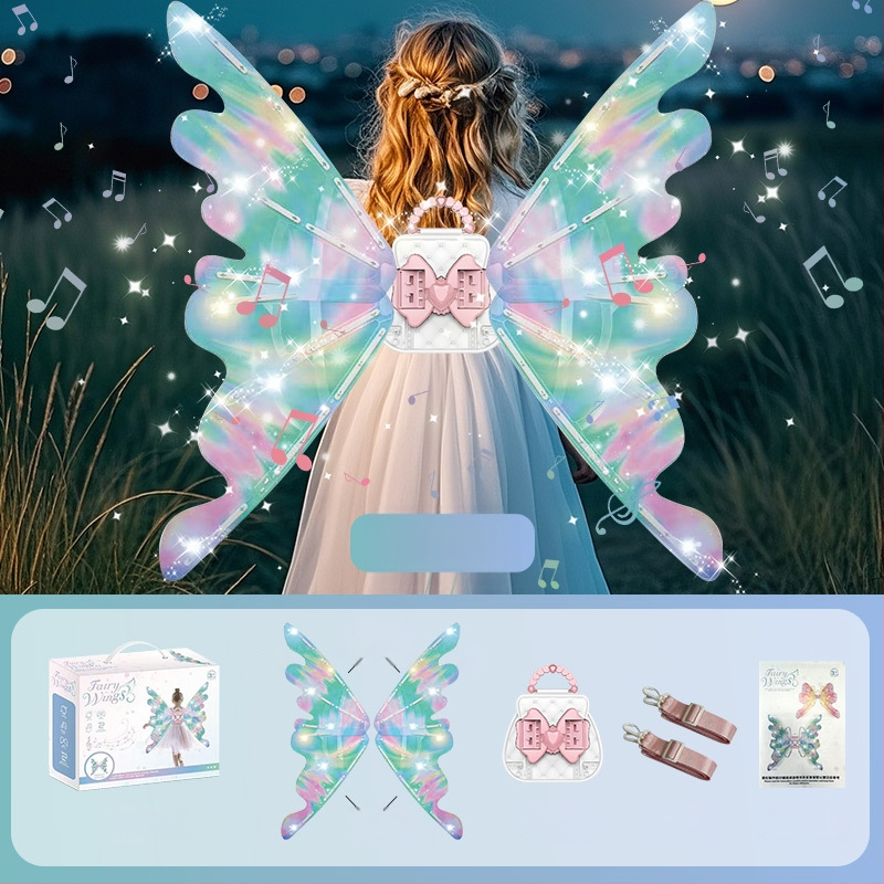 Šviesūs elektroniniai sparnai su muzika vaikams 4-6 metų, unisex