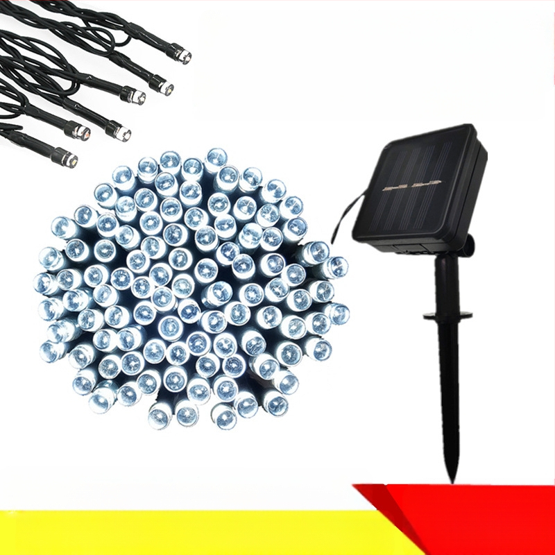 Ηλιακή LED σειρά, 8 λειτουργιών, εξωτερικά διακοσμητικά φώτα κήπου για χριστουγεννιάτικη χρήση (200 LED, IP44, 3000K, 200 lm)