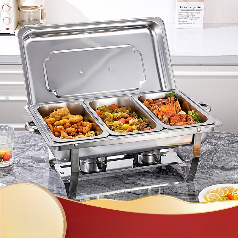 Sulankstoma nerūdijančio plieno bufetinė viryklė viešbučiams (Medžiaga: nerūdijantis plienas; Taikymo objektai: viešbučiai/restoranai/kavinės; Stilius: šiuolaikinis paprastas; Pritaikymas: galima; Rankų darbo: Ne)