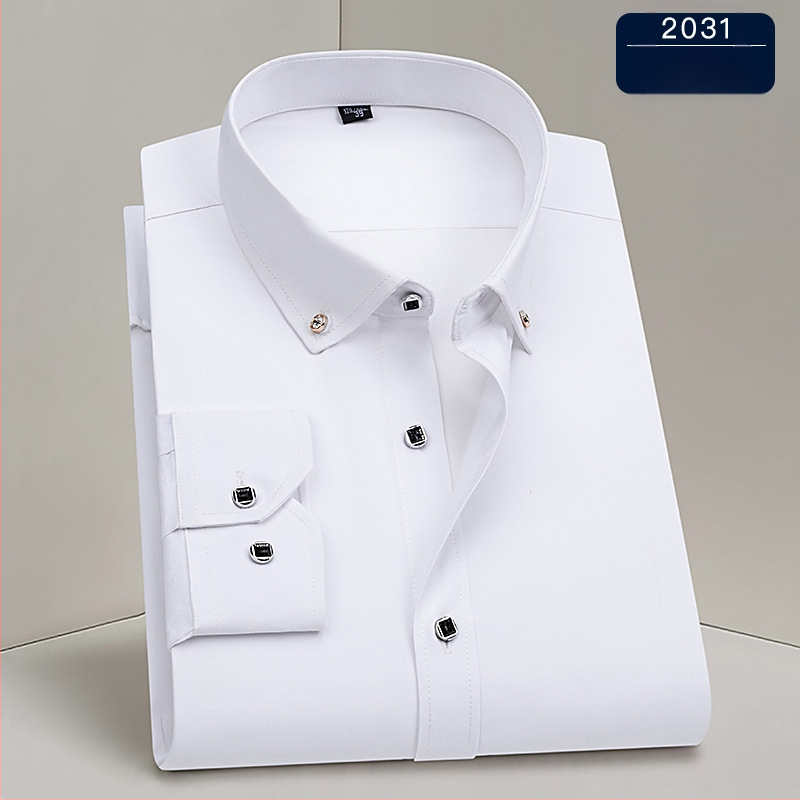 Muška košulja – poslovni stil, kvadratni ovratnik, duge rukave, tkanina od poliester smjese, strojno pranje, otporna na gužvanje