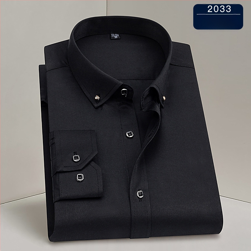 Muška košulja – poslovni stil, kvadratni ovratnik, duge rukave, tkanina od poliester smjese, strojno pranje, otporna na gužvanje
