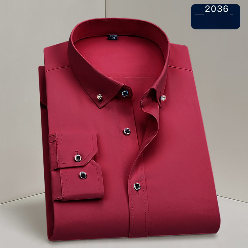Muška košulja – poslovni stil, kvadratni ovratnik, duge rukave, tkanina od poliester smjese, strojno pranje, otporna na gužvanje