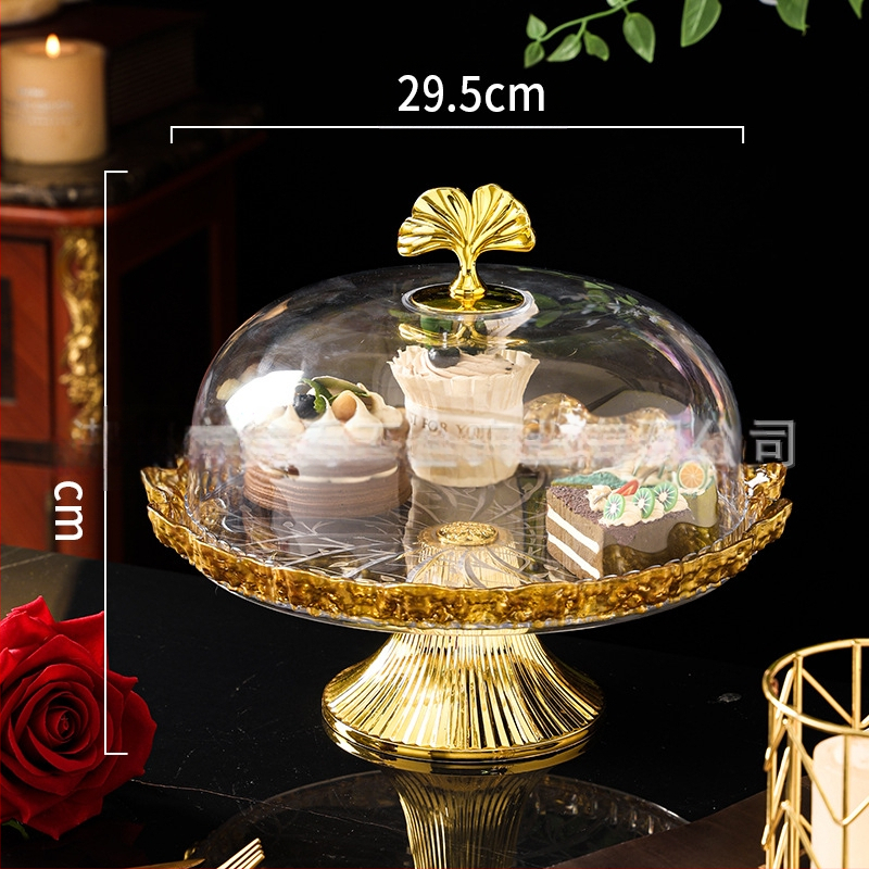 Πλαστικό πιάτο φρούτων και επιδορπίου με επίχρυσο φινίρισμα, στιλ ήπιας πολυτελείας, ποιοτικό προϊόν, μη εισαγόμενο