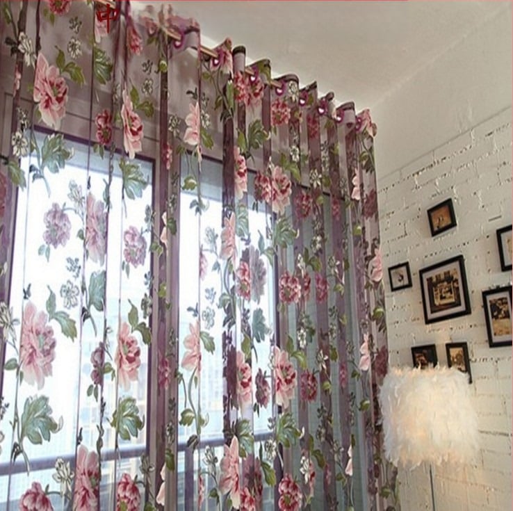 Kokvilnas marli aizkari, audums: 90% kokvilna, svars 115 g/m², gaismas caurlaidība, piemēroti dzīvojamai istabai, guļamistabai, balkonam, pastorālais stil