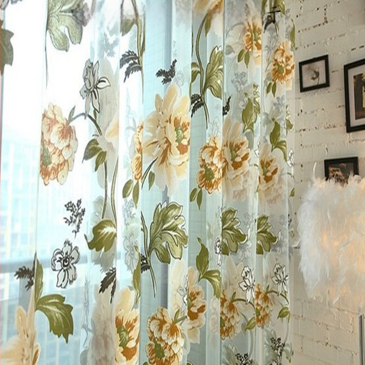 Kokvilnas marli aizkari, audums: 90% kokvilna, svars 115 g/m², gaismas caurlaidība, piemēroti dzīvojamai istabai, guļamistabai, balkonam, pastorālais stil