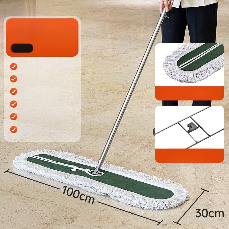 Por toló felmosó, pamut fej, rozsdamentes acél nyél, 145 cm hosszú nyél, 500–800 g tömeg