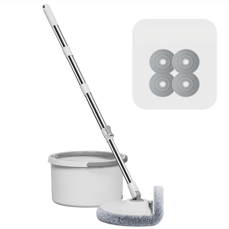 Forgó mop vödörrel – mikroszálas fej, teleszkópos hossz 108-128 cm, rozsdamentes acél rúd, teherbírás > 10 kg