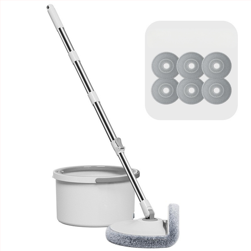 Forgó mop vödörrel – mikroszálas fej, teleszkópos hossz 108-128 cm, rozsdamentes acél rúd, teherbírás > 10 kg