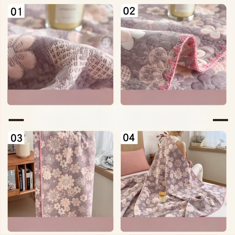 Κουβέρτα από τρεις στρώσεις γάζας με ριγέ μοτίο, 100% βαμβάκι, 1.1–1.5 kg, βαφή αντίδρασης