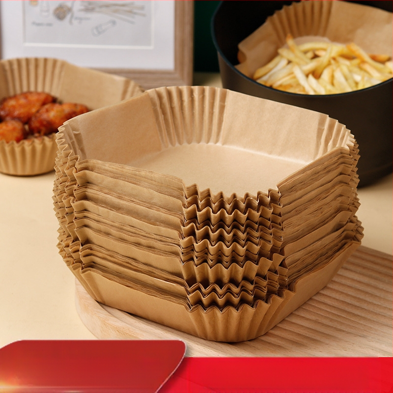 Kvadratinis silikoninis aliejinis kepimo popierius oro frituvei, 38-40 g/m²