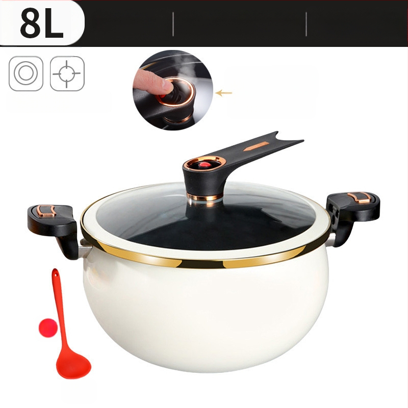 Тенджера за супи в стил преса, железна конструкция, стъклен капак, незалепващо покритие, нов китайски стил