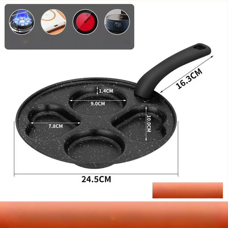 Kiaušinių keptuvė su neprilipstančia danga, iš plonojo plieno, daugiaeilių tinklelio dizainas, gylis 2 cm, svoris 350 g