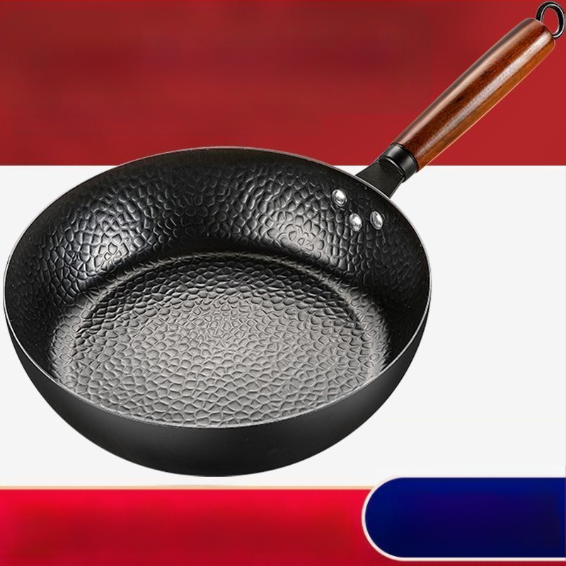 Geležinė kepimo keptuvė be dangos, be dangos, su daugiasluoksniu dugnu, suderinama su indukcine ir dujine virykle, stiklo dangtis iš nerūdijančio plieno