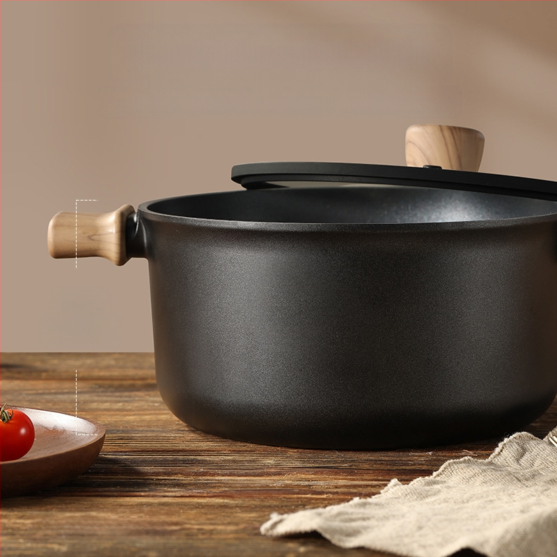 Тиган за супа с двойни дръжки, незалепващ, модел 985, обем 2.1–3 л, материал: коприна