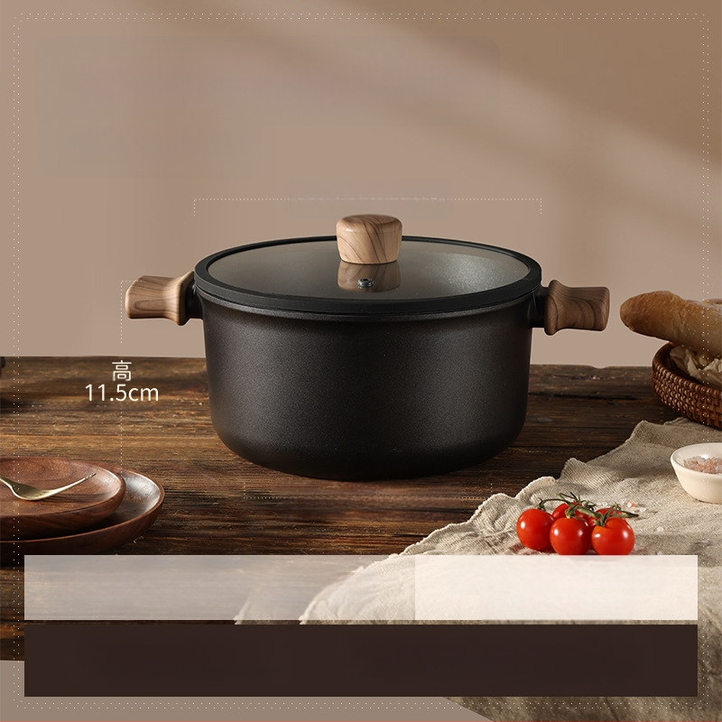 Тиган за супа с двойни дръжки, незалепващ, модел 985, обем 2.1–3 л, материал: коприна