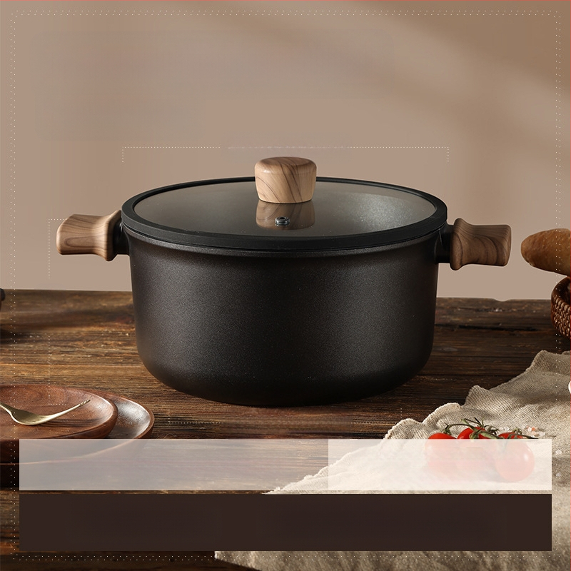 Тиган за супа с двойни дръжки, незалепващ, модел 985, обем 2.1–3 л, материал: коприна