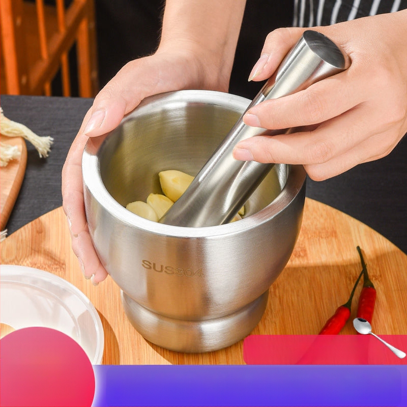 Χειροκίνητος πολτοποιητής σκόρδου – 304 ανοξείδωτο ατσάλι, μεταλλικό πολυλειτουργικό εργαλείο για σκόρδο