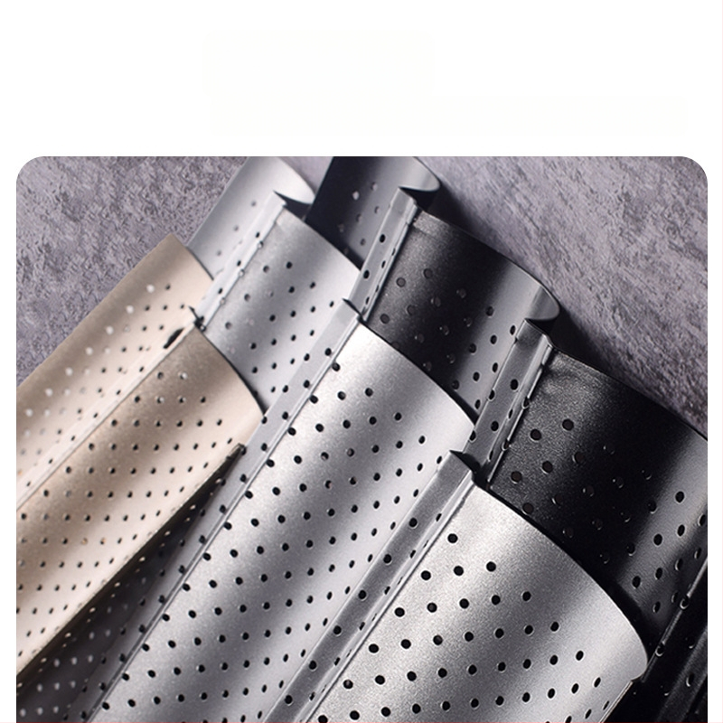 Beike Apvali bagetė kepimo forma su nelipniu denginiu iš anglies plieno; maisto kokybės; 2/3/4 kameros; tinka picai, tortui ir mousse