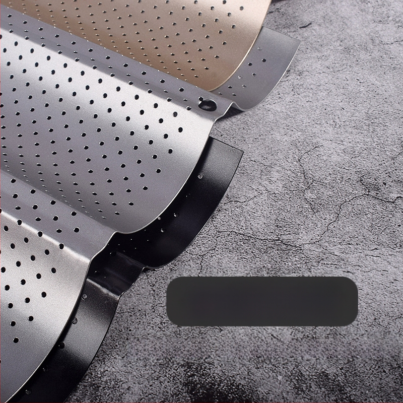 Beike Apvali bagetė kepimo forma su nelipniu denginiu iš anglies plieno; maisto kokybės; 2/3/4 kameros; tinka picai, tortui ir mousse